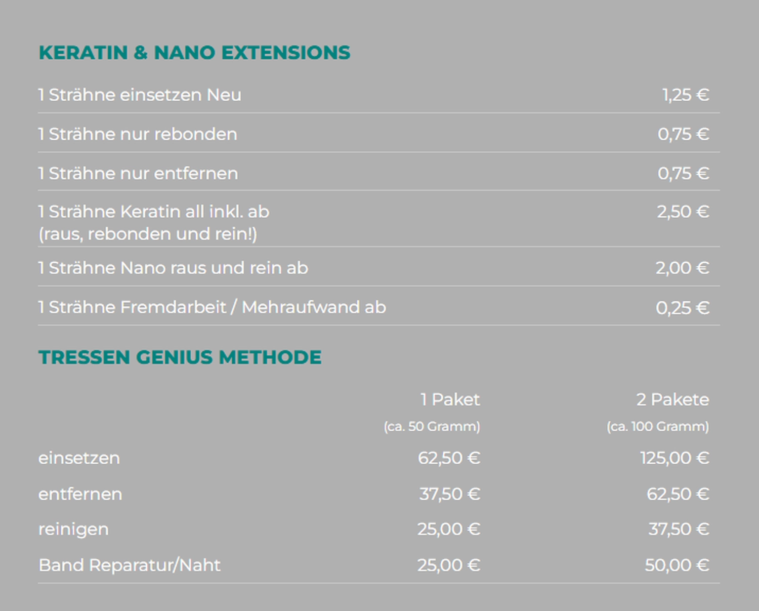 Haareinkauf und Einarbeitung